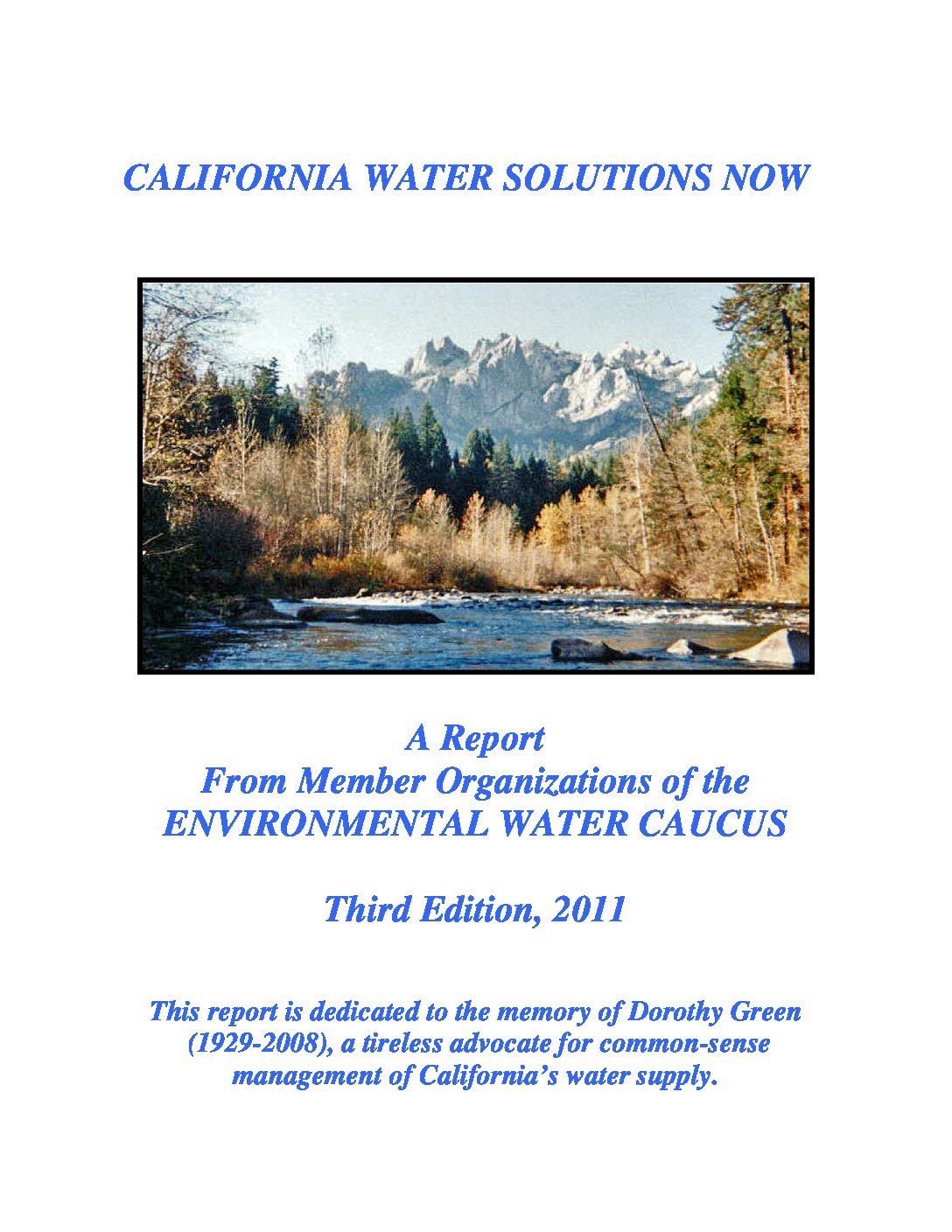 California Water Solutions Now