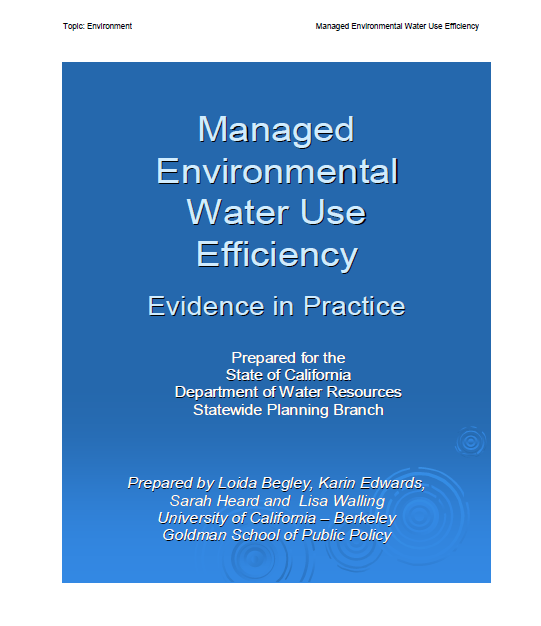 Managed Environmental Water Use Efficiency: Evidence in Practice