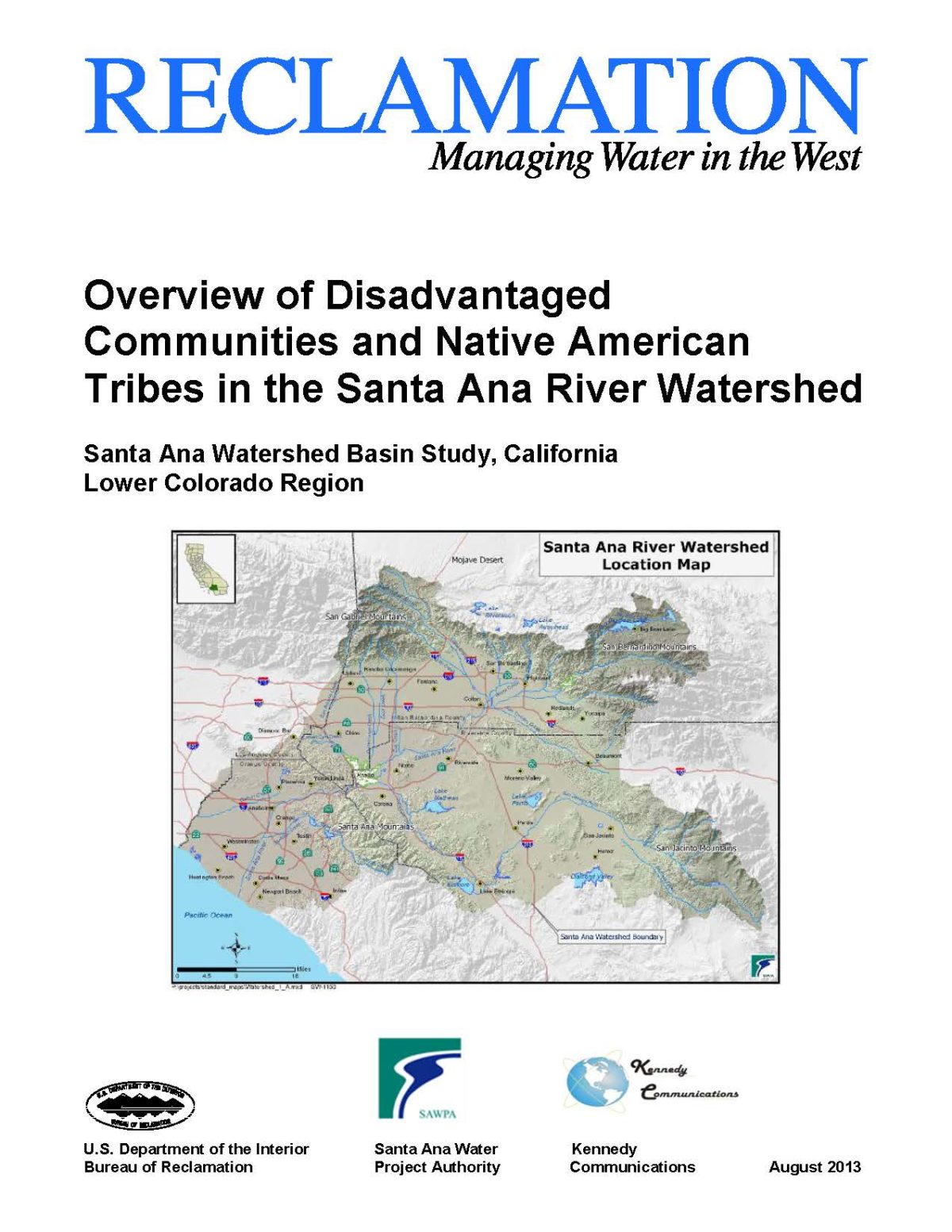 Overview of Disadvantaged Communities and Native American Tribes in the Santa Ana River Watershed