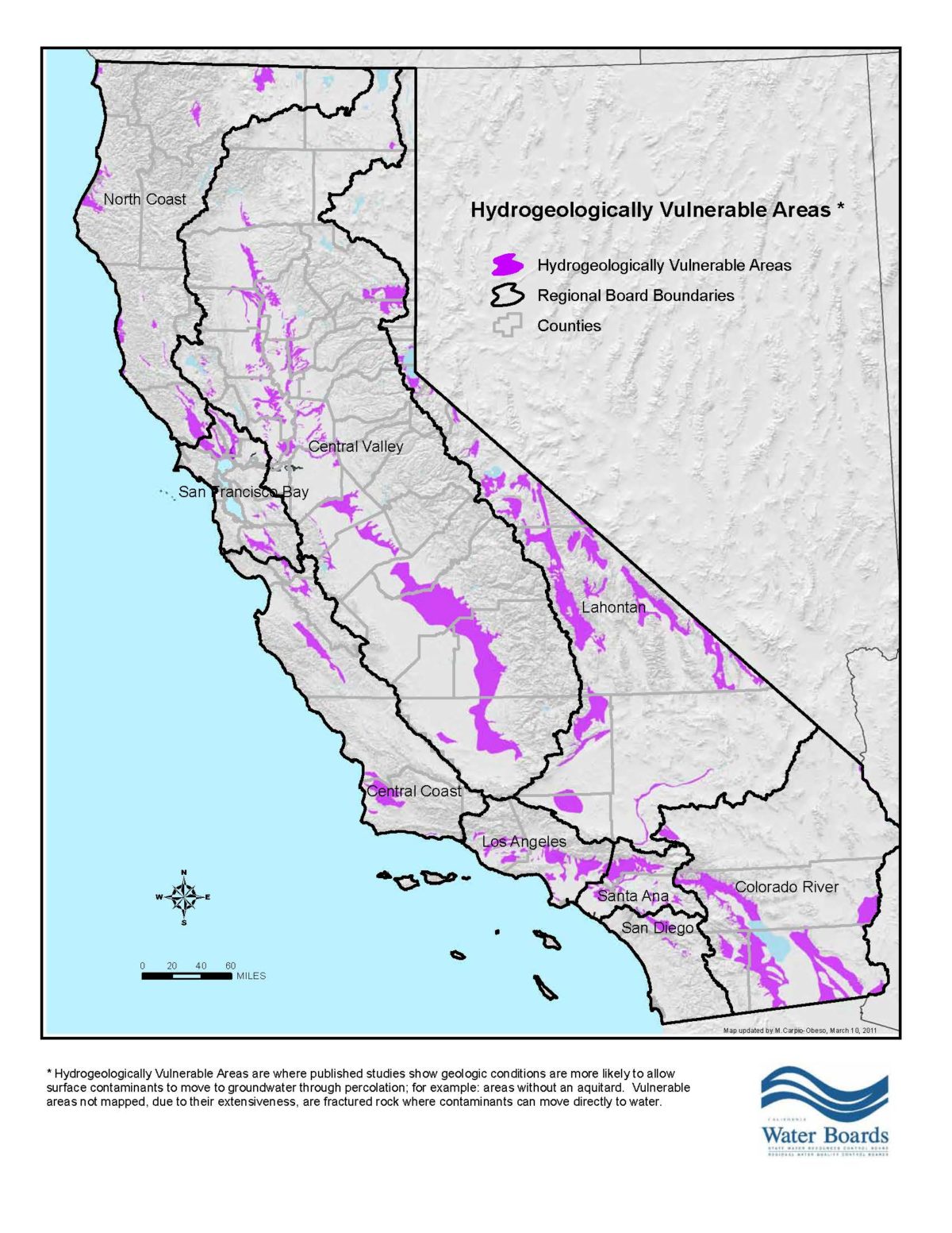 California Hydrogeologically Vulnerable Areas Map