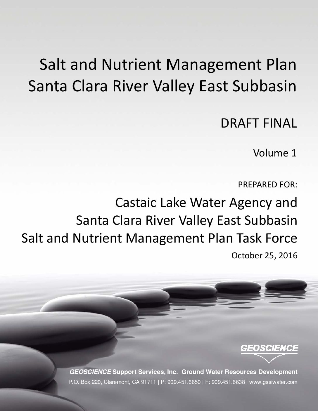 Salt and Nutrient Management Plan Santa Clara River Valley East Subbasin