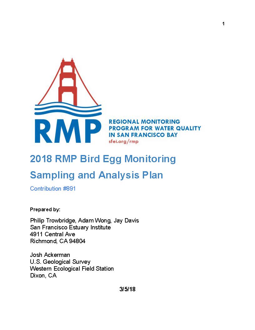 2018 Regional Monitoring Plan (RMP) Bird Egg Monitoring Sampling and Analysis Plan