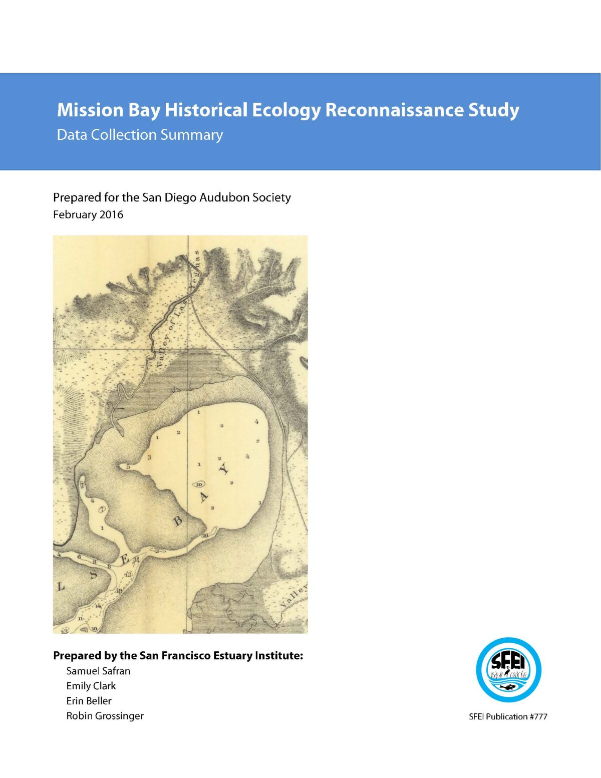 Mission Bay Historical Ecology Reconnaissance Study: Data Collection Summary (Technical Report)