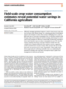 Field-scale crop water consumption estimates reveal potential water savings in California agriculture