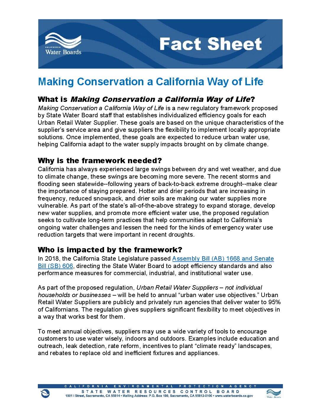 Making Conservation a California Way of Life – Revised