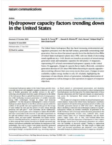 Hydropower capacity factors trending down in the United States