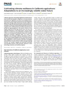 Cultivating climate resilience in California agriculture: Adaptations to an increasingly volatile water future